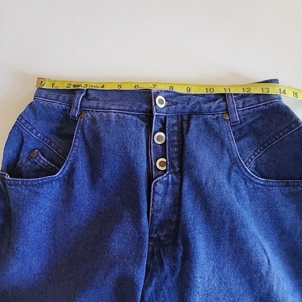 7256 * Gitano Vintage Button Fly Tapered Leg Jeans Purple Size 14 80s - Picture 9 of 11